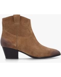 Ash - Fame Ii Land Suede Western Ankle Boots - Lyst