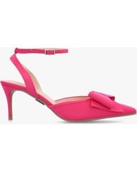 Moda In Pelle - Nahara Satin Bow Low Heel Court Shoes - Lyst