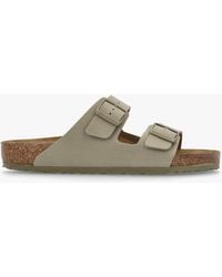 Birkenstock - Arizona Birko-Flor Faded Khaki Two Bar Mules - Lyst