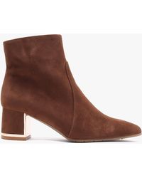 Luca Grossi - Tan Suede Block Heel Ankle Boots - Lyst