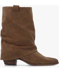 Daniel - Gertie Fold Over Stacked Heel Calf Boots - Lyst