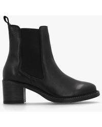 Daniel - Ichels Black Leather Block Heel Chelsea Boots - Lyst