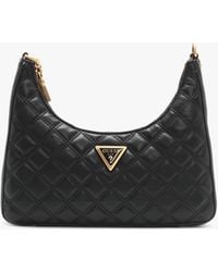 Guess - Giully Black Quilted Shoulder Bag - Lyst
