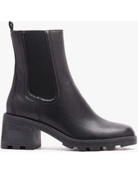 Caprice - Pebbled Leather Block Heel Chelsea Boots - Lyst