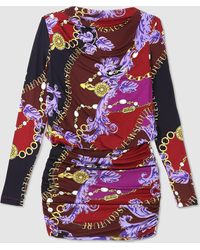 Versace - S Chain Print Cady Dress - Lyst