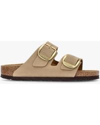 Birkenstock - Arizona Big Buckle Sandcastle Nubuck Leather Two Bar Mules - Lyst