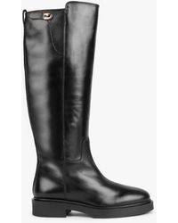 Furla - Legacy Black Leather Knee Boots - Lyst