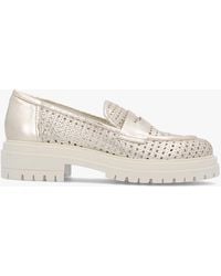 Daniel - Nattie Gold Leather Perforated Chunk Loafers - Lyst