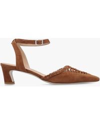 Daniel - Nelia Plaited Cage Kitten Heel Ankle Strap Court Shoes - Lyst