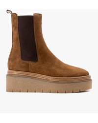 Alpe - Alpine Tan Suede Tall Chelsea Boots - Lyst