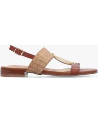 Moda In Pelle - Lexiia Tan Two Bar Flat Sandals - Lyst
