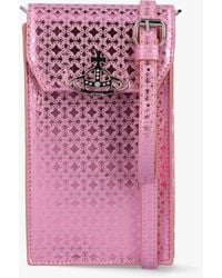 Vivienne Westwood - Metal Orborama Pink Leather Phone Case - Lyst