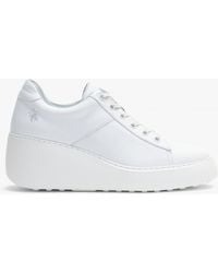 Fly London - Delf White Leather Wedge Trainers - Lyst