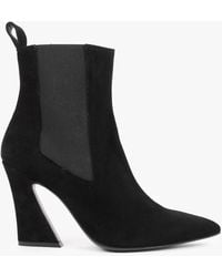 Daniel - Nelsea Black Suede Shaped Heel Ankle Boots - Lyst
