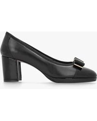 Daniel - Paige Black Leather Block Heel Court Shoes - Lyst