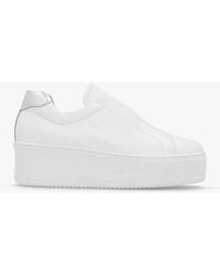 Daniel - Tred White Leather Laceless Flatform Trainers - Lyst