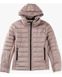 Daniel Footwear - Quilted Taupe Padded Hooded Jacket - Lyst