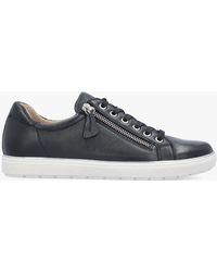 Caprice - Navy Leather Side Zip Trainers - Lyst