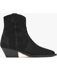 Alpe - Addax Black Suede Western Ankle Boots - Lyst
