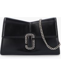 Marc Jacobs - The St. Marc Black Silver Leather Chain Wallet - Lyst