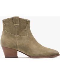 Ash - Houston Dune Suede Western Ankle Boots - Lyst
