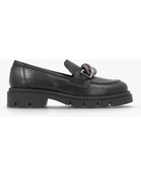 Daniel - Lisbon Black Leather Link Chain Chunky Loafers - Lyst