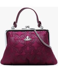 Vivienne Westwood - Granny Frame Purple Re-embossed Satin Purse On A Chain - Lyst