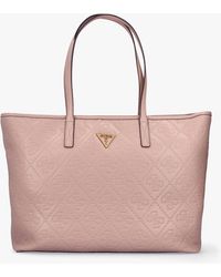 Guess - Large Power Play Rosewood Logo Tech Tote Bag - Lyst