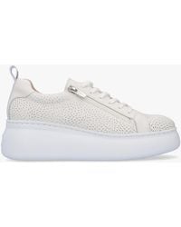 Wonders - Woperf Off White Leather Perforated Trainers - Lyst
