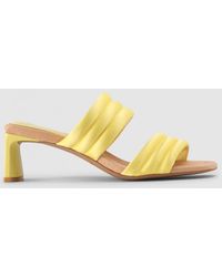 Shoe The Bear - Womens Sylvi Padded Strap Heeled Sandals In Butter Satin - Lyst