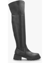 Daniel - Larisa Black Leather Stretch Over The Knee Boots - Lyst