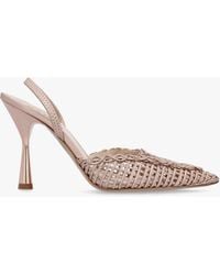 Daniel - Tiffi Rose Metallic Leather Woven Sling Back Court Shoes - Lyst