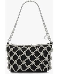 Guess - Zalina Diamante Knot Top Zip Shoulder Bag - Lyst