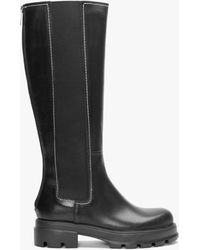 DONNA LEI - Marty Black Leather Knee Boots - Lyst