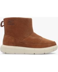 Sorel - Explorer Iii Slip On Waterproof Velvet Tan Chalk Ankle Boots - Lyst