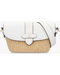 Ralph Lauren - Lynden Small Natural Straw-Leather Shoulder Bag - Lyst