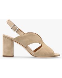 Daniel - Sida Beige Suede Block Heel Sling Back Sandals - Lyst