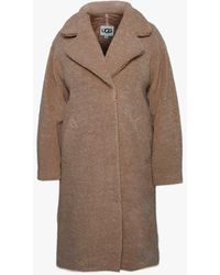 UGG Charlisse Camel Teddy Bear Long Line Coat - Multicolour