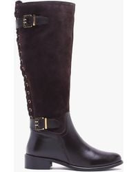 Daniel - Slace Brown Suede Lace Up Knee Boots - Lyst