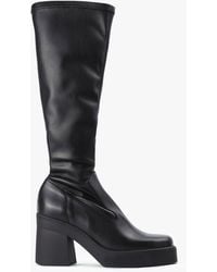 Miista - Womens Norma Tall Stretch Leather Boots In Black - Lyst