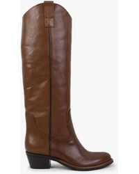 Daniel - Kermax Tan Leather Western Knee Boots - Lyst