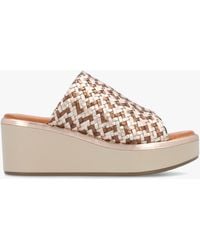 Moda In Pelle - Kalley Multi Metallic Woven Leather Mid Wedge Mules - Lyst