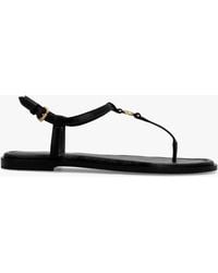 COACH - Jessica Black Leather Toe Post Sandals - Lyst