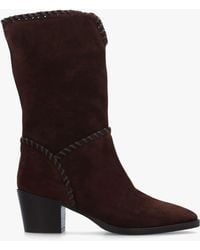 Daniel - Nyla Whipstitched Stacked Heel Calf Boots - Lyst