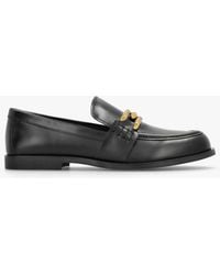 Daniel - Elinkie Black Leather Metal Link Loafers - Lyst