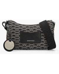 Emporio Armani - Lilly Logo Nero Ecru Baguette Bag - Lyst