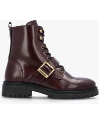 Barbour - Ouseburne Cherry Glace Leather Biker Boots - Lyst