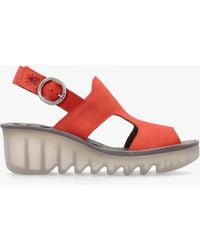 Fly London - Baif Devil Nubuck Leather Mid Wedge Sandals - Lyst