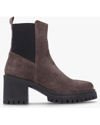 Daniel - Luxor Grey Suede Block Heel Chelsea Boots - Lyst