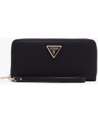 Guess - Large Meridian Black Zip Around Wallet - Lyst